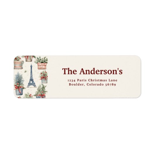 Eiffeltoren, Topiaries Paris Kersttoespraak Etiket (Voorkant)