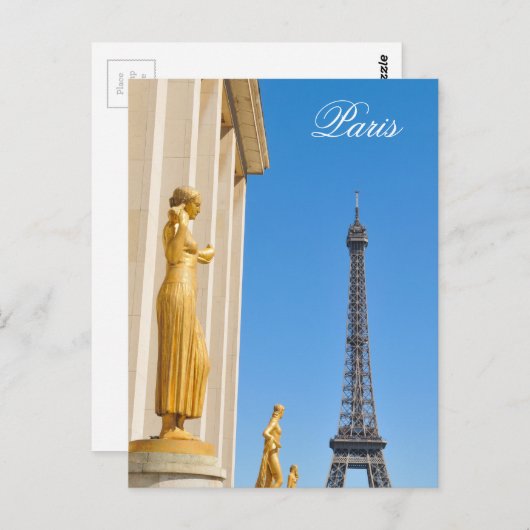 Eiffeltoren (Tour Eiffel) in Parijs, Frankrijk Briefkaart (Voorkant / Achterkant)