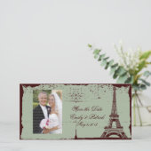 Eiffeltoren Trouwkaart Save the Date Foto Kaarten (Staand voorkant)