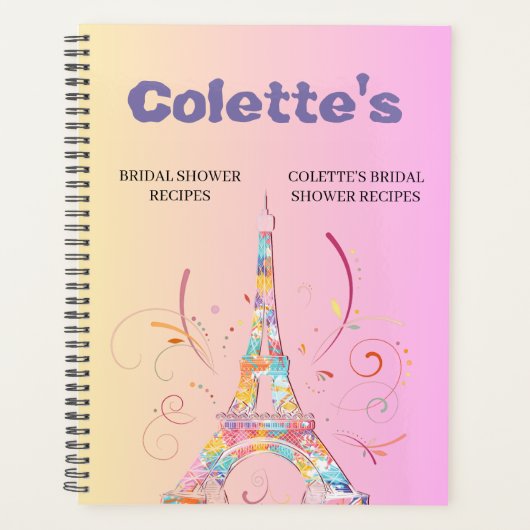 Eiffeltoren Trouwrecept Planner (Voorkant)