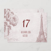 Eiffeltoren Trouwtafel Kaart Briefkaart (Voorkant / Achterkant)