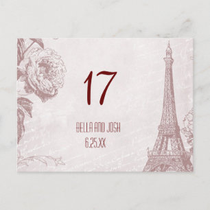  Eiffeltoren Trouwtafel Kaart Briefkaart