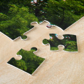 Eiffeltoren tussen blauwe hemel en bomen, Parijs Legpuzzel (Zijkant)