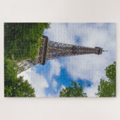Eiffeltoren tussen blauwe hemel en bomen, Parijs Legpuzzel (Horizontaal)