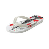 Eiffeltoren uit Parijs elegant stijlvol silhouet Kinder Teenslippers (Schuin)