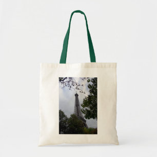 Eiffeltoren uitzicht tussen bladeren tote bag