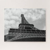 Eiffeltoren uitzicht uit de buik - zwart-wit legpuzzel (Horizontaal)