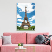 Eiffeltoren uitzicht vanaf Champ de Mars openbaar  Canvas Afdruk (Insitu (Woonkamer))
