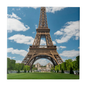 Eiffeltoren uitzicht vanaf Champ de Mars openbaar  Tegeltje