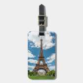 Eiffeltoren uitzicht vanuit Champ de Mars openbaar Bagagelabel (Voorkant verticaal)