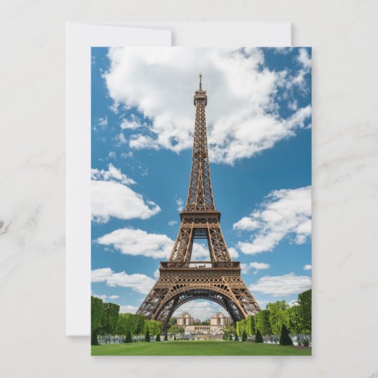 Eiffeltoren uitzicht vanuit Champ de Mars openbaar Bedankkaart (Voorkant)