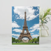 Eiffeltoren uitzicht vanuit Champ de Mars openbaar Bedankkaart (Staand voorkant)