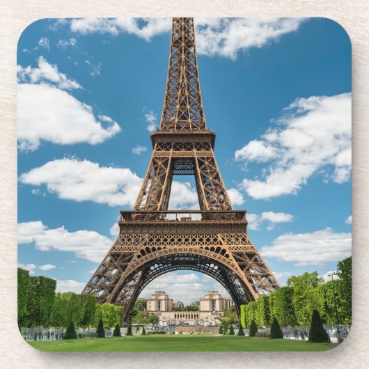 Eiffeltoren uitzicht vanuit Champ de Mars openbaar Bier Onderzetter (Voorkant)