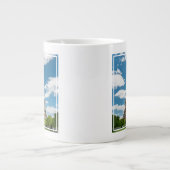 Eiffeltoren uitzicht vanuit Champ de Mars openbaar Grote Koffiekop (Voorkant)