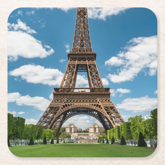 Eiffeltoren uitzicht vanuit Champ de Mars openbaar Kartonnen Onderzetters (Voorkant)