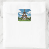 Eiffeltoren uitzicht vanuit Champ de Mars openbaar Vierkante Sticker (Tas)