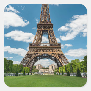 Eiffeltoren uitzicht vanuit Champ de Mars openbaar Vierkante Sticker