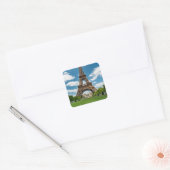 Eiffeltoren uitzicht vanuit Champ de Mars openbaar Vierkante Sticker (Envelop)