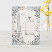 Eiffeltoren van 45e verjaardag Romantic Kaart (Gele Bloem)