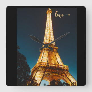 Eiffeltoren van de Liefde Vierkante Klok