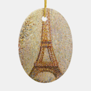 Eiffeltoren van Georges Seurat, Vintage Fine Art Keramisch Ornament