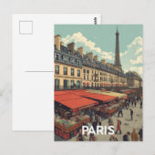 Eiffeltoren van Parijs Briefkaart (Voorkant / Achterkant)