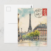 Eiffeltoren van Parijs Briefkaart (Voorkant / Achterkant)
