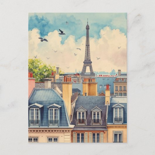 Eiffeltoren van Parijs Briefkaart (Voorkant)