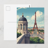 Eiffeltoren van Parijs Briefkaart (Voorkant / Achterkant)