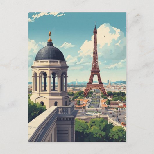 Eiffeltoren van Parijs Briefkaart (Voorkant)