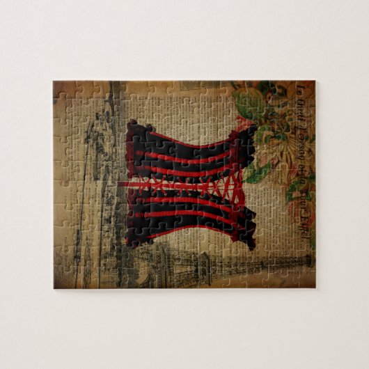 eiffeltoren van parijs -  corset legpuzzel (Horizontaal)