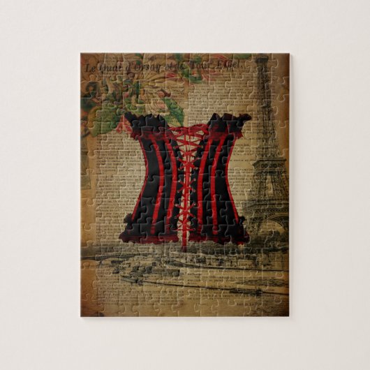 eiffeltoren van parijs -  corset legpuzzel (Verticaal)