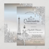 Eiffeltoren van Parijs, druppels, Ballerina Quinc Kaart (Voorkant / Achterkant)