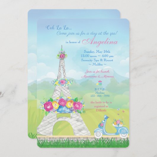 Eiffeltoren van Parijs, Frans thema feest Kaart (Voorkant / Achterkant)