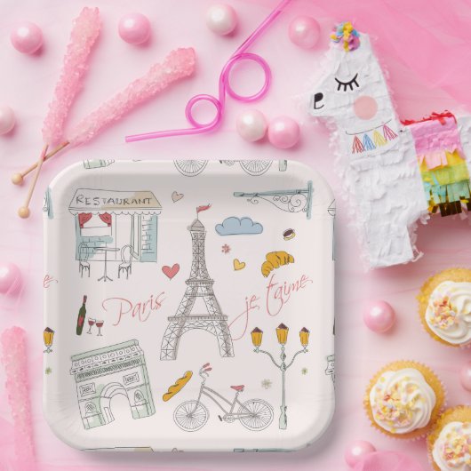 Eiffeltoren van Parijs  Papieren Bordje (Feest)