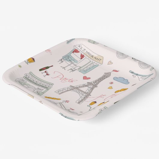 Eiffeltoren van Parijs  Papieren Bordje (Gebogen)