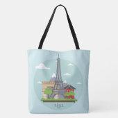 Eiffeltoren van Parijs Tote Bag (Achterkant)