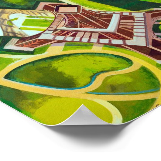 Eiffeltoren vanaf Abstracte verf boven de vertragi Poster (Hoek)