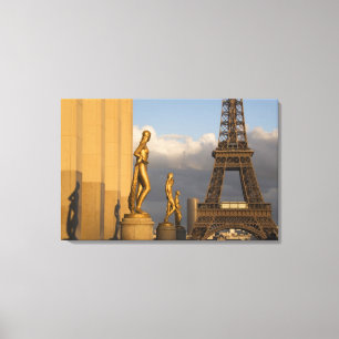 Eiffeltoren vanuit het Palais de Chaillot, Parijs, Canvas Afdruk