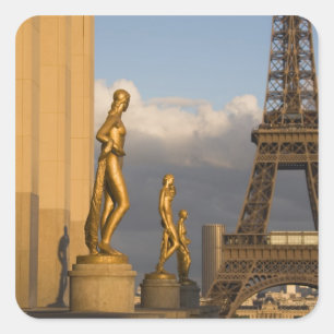Eiffeltoren vanuit het Palais de Chaillot, Parijs, Vierkante Sticker