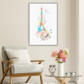 Eiffeltoren Verf Splatter Print op Canvas Art
