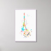 Eiffeltoren Verf Splatter Print op Canvas Art (Voorkant)