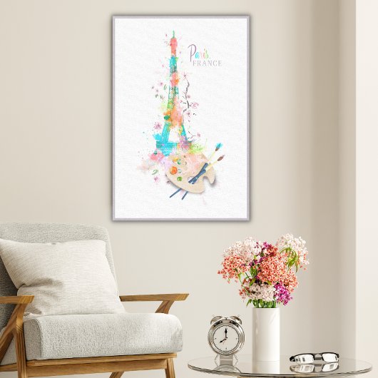 Eiffeltoren verfspattenprint op canvas kunst
