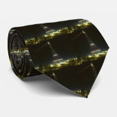 Eiffeltoren verlicht op het briefje van Parijs van Stropdas (Opgerold)