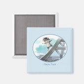 Eiffeltoren vierkante magneet 2 inch - Fun (Voorkant / Achterkant)