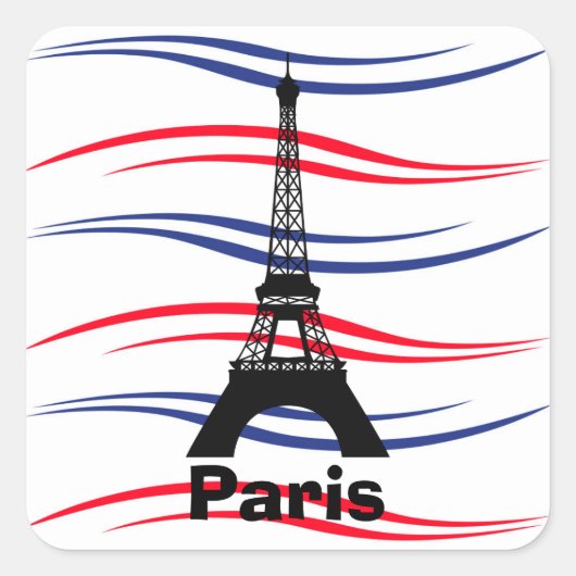 Eiffeltoren Vierkante Sticker (Voorkant)