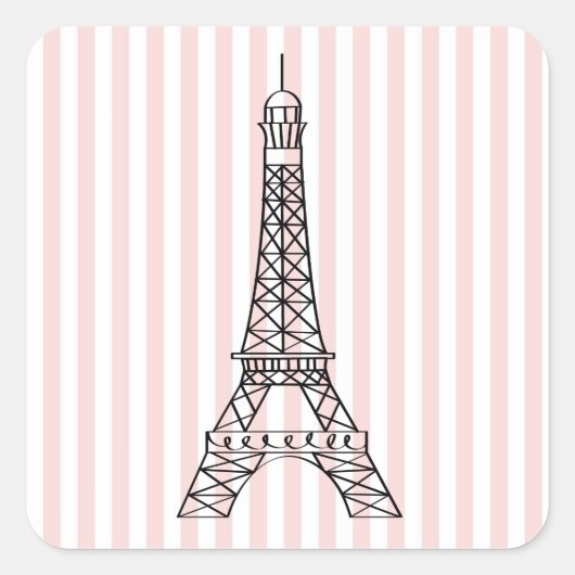 Eiffeltoren Vierkante Sticker (Voorkant)