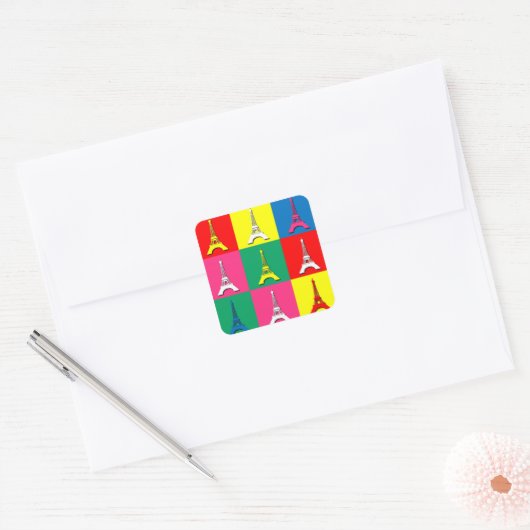 Eiffeltoren Vierkante Sticker (Envelop)