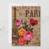 Eiffeltoren Vintage Frans Feestdagenkaart (Voorkant)