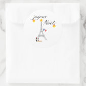 Eiffeltoren Vlag van Frankrijk Joyeux Noel Ronde Sticker (Tas)